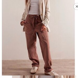 Free People Hayden High Rise Pull On Utility Pants